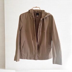 GAP Lightweight Cotton Khaki Hooded Zip Up Utility Jacket SZ Medium
